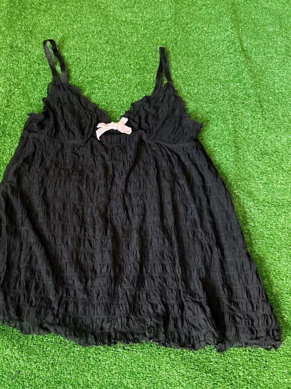 Fantasies By Morgan Taylor Black Sheer Camisole Babydoll Lingerie Top Size S